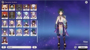 Genshin Impact  AR56 - 8 personagens 5*, 2 armas 5*