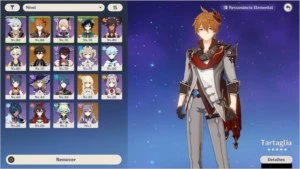 Venti + Tartaglia + Zhongli + Keqing + Razor c6 + Lança 5* - Genshin Impact