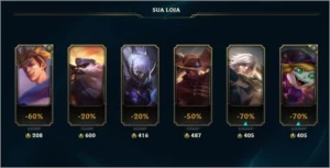 conta lol 28 skins 5 báus pra abrir gold 4 md10 1/3 - League of Legends