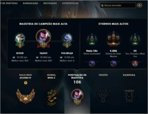 conta lol 28 skins 5 báus pra abrir gold 4 md10 1/3 - League of Legends