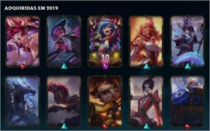 conta lol 28 skins 5 báus pra abrir gold 4 md10 1/3 - League of Legends