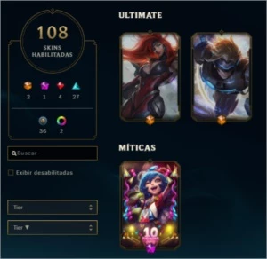 Conta League of Legends - 108 Skins LOL