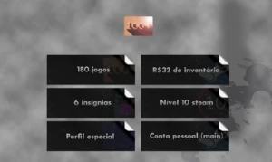 Steam Desbloqueada Level 10, 180 Jogos + 32 reais inventário