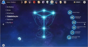 Conta Genshin Impact AR 55 Ganyu + Klee + Diluc + 4 Armas 5*
