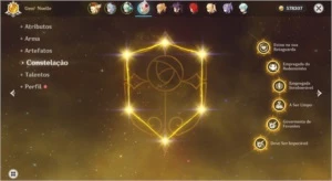 Conta Genshin Impact AR 55 Ganyu + Klee + Diluc + 4 Armas 5*