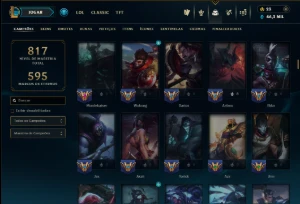 Unranked com TODOS os Champs e 182 Skins ( Nivel 518 ) - League of Legends LOL