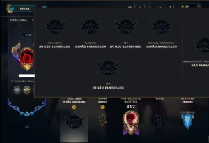 Unranked com TODOS os Champs e 182 Skins ( Nivel 518 ) - League of Legends LOL