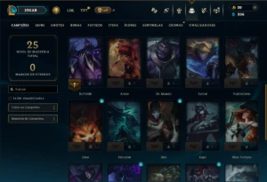 Unranked com 30 Champs e 9 Skins - League of Legends LOL