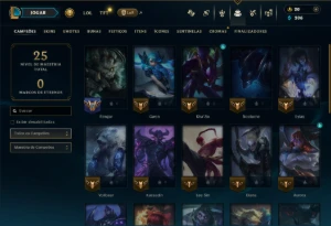 Unranked com 30 Champs e 9 Skins - League of Legends LOL