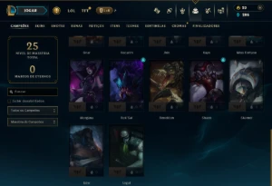 Unranked com 30 Champs e 9 Skins - League of Legends LOL
