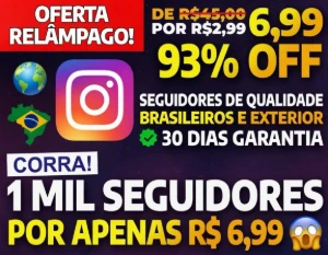 [MAIS BARATO] 1 MIL Seguidores Instagram por apenas R$ 6,99
