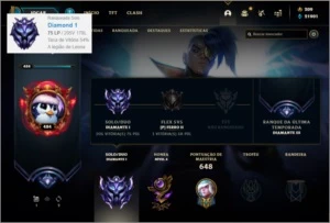 Conta diamante 1 com todos os champs e 228 skins (MAIN SUP) - League of Legends LOL