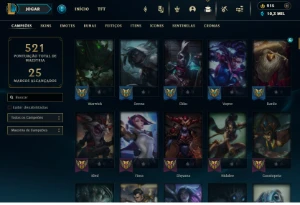 Conta Lol Full Acesso - 4 Skins Prestigio - 152 Skins - League of Legends