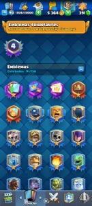 Cont de Clash royal 5 Evos arena 20 - Clash Royale
