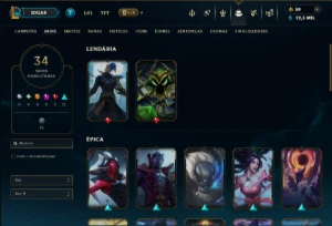Bronze 1 com 90 Champs e 34 Skins ( Mais de 100 Jogos ) - League of Legends LOL