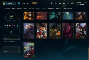 Bronze 1 com 90 Champs e 34 Skins ( Mais de 100 Jogos ) - League of Legends LOL