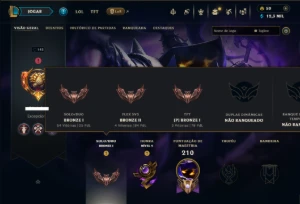 Bronze 1 com 90 Champs e 34 Skins ( Mais de 100 Jogos ) - League of Legends LOL