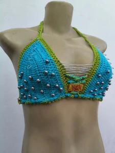 Top celeste - Artesanato e Personalizados
