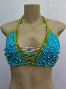 Top celeste - Artesanato e Personalizados