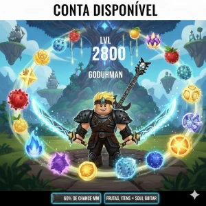 Blox Fruits Cdk + Skull Guitar + Lvl 2800 + Goduhman + Fruta