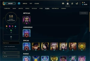 Conta Platina 2 com 36 Champs e 12 Skins - League of Legends LOL