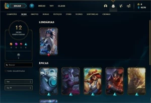 Conta Platina 2 com 36 Champs e 12 Skins - League of Legends LOL