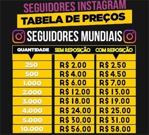 Seguidores instragram - Redes Sociais