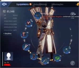Conta Mir4 SA13, Lanceiro 85k power, level 71 ,131 codex.