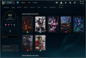 Conta LoL lv117 70 Campeões 46 Skins 3k Essência Laranja - League of Legends