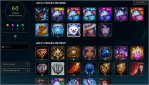 CONTA LEAGUE OF LEGENDS, PLATINA 4, 61 CAMPEÕES LOL
