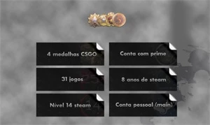 31 Jogos, Medalha 2016, 2018, 5 anos e Lealdade - Counter Strike CS