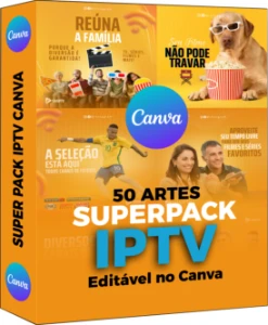 Pack Exclusivo de 50 Artes IPTV Editáveis no Canva - Serviços Digitais