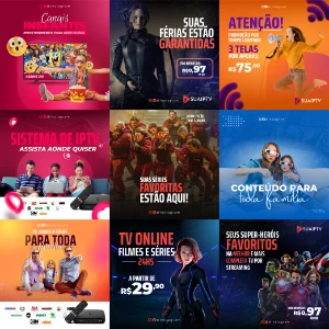 Pack Exclusivo de 50 Artes IPTV Editáveis no Canva - Serviços Digitais