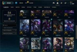 Conta Mestre com 35 Champs e 1 Skin + 20 Espolios - League of Legends LOL