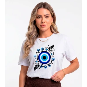 Camiseta Feminina Estampa Digital Variadas Malha Poliéster - Artesanato e Personalizados