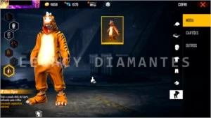CONTA DIAMANTE 1 COM DINO E 1500 DIAMANTES - Free Fire