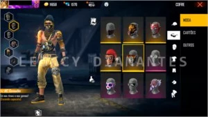 CONTA DIAMANTE 1 COM DINO E 1500 DIAMANTES - Free Fire