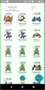 Conta Pokémon Lvl 40