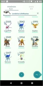 Conta Pokémon Lvl 40
