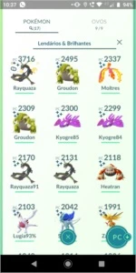 Conta Pokémon Lvl 40
