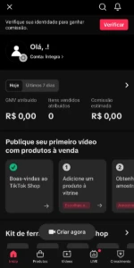 Conta Tiktok Shop | 5K | Shop Ativo Sem Doc + Live Studio Pc - Redes Sociais