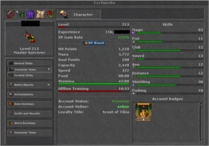 MAGE LVL 213 ML BOM 83 - FULL ACESSO - Tibia