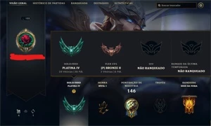CONTA PLATINA 4 LVL 122 - League of Legends LOL