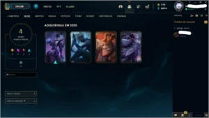 Vendo conta Lv37 com 200 jogos Prata3 e 4 skins - League of Legends LOL
