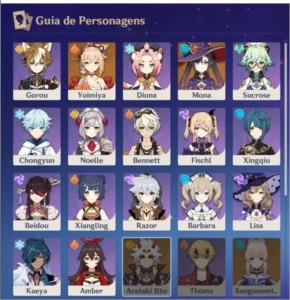 Conta Yoimiya + Mona + 2 armas 5* Ar 44 - Genshin Impact