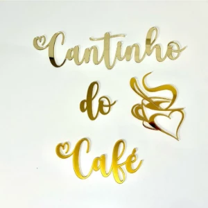 Cantinho do Café em Acrílico Espelhado 30 x 30 cm