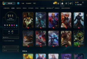 Prata 3 com TODOS os Champs e 211 Skins (Mais de 500 Jogos) - League of Legends LOL