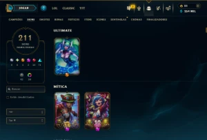 Prata 3 com TODOS os Champs e 211 Skins (Mais de 500 Jogos) - League of Legends LOL