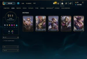 Prata 3 com TODOS os Champs e 211 Skins (Mais de 500 Jogos) - League of Legends LOL