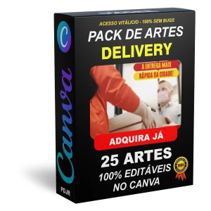 Pack Canva Delivery - 25 Artes Editáveis - Serviços Digitais